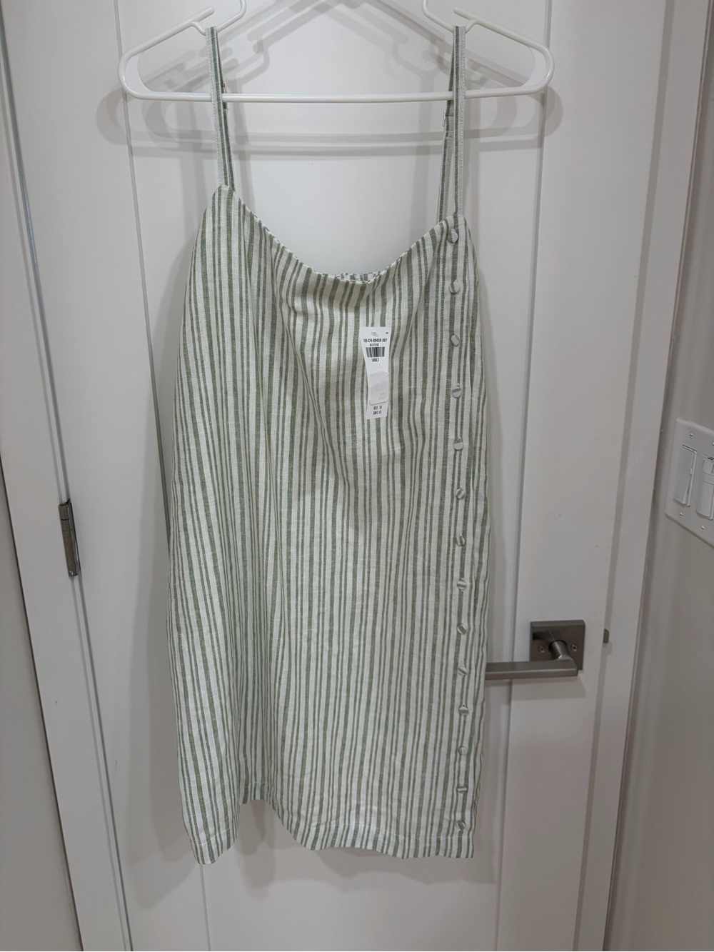 NWT Abercrombie Green & White Striped Button-Down Skort Dress